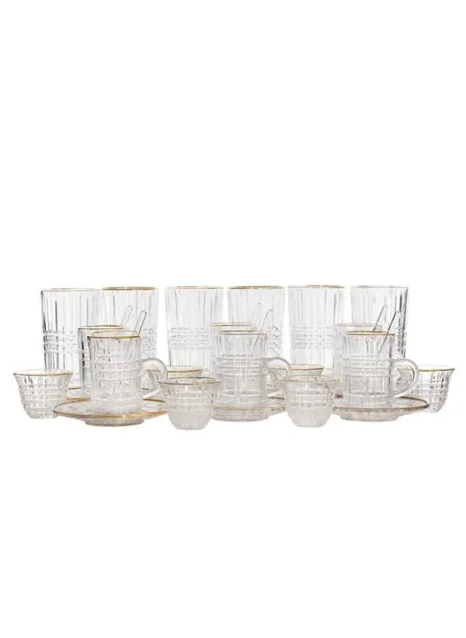 30 Pieces Glass Tea and Coffee Pill Serving Set