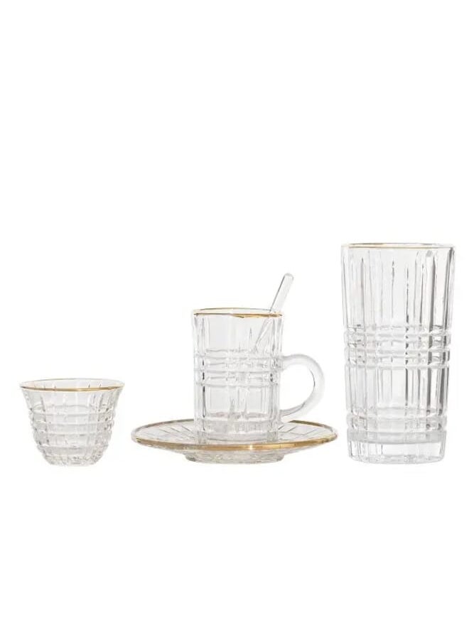 30 Pieces Glass Tea and Coffee Pill Serving Set