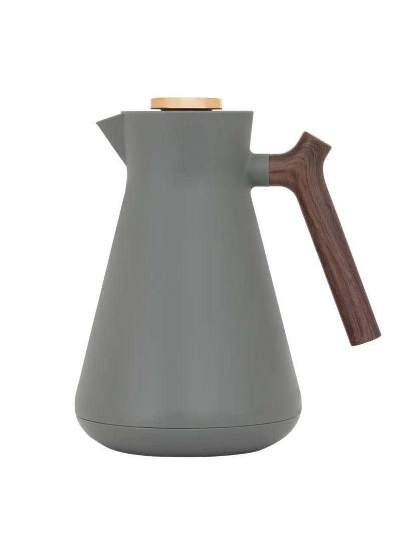 Everest Amada thermos 1 liter dark gray with wooden handle