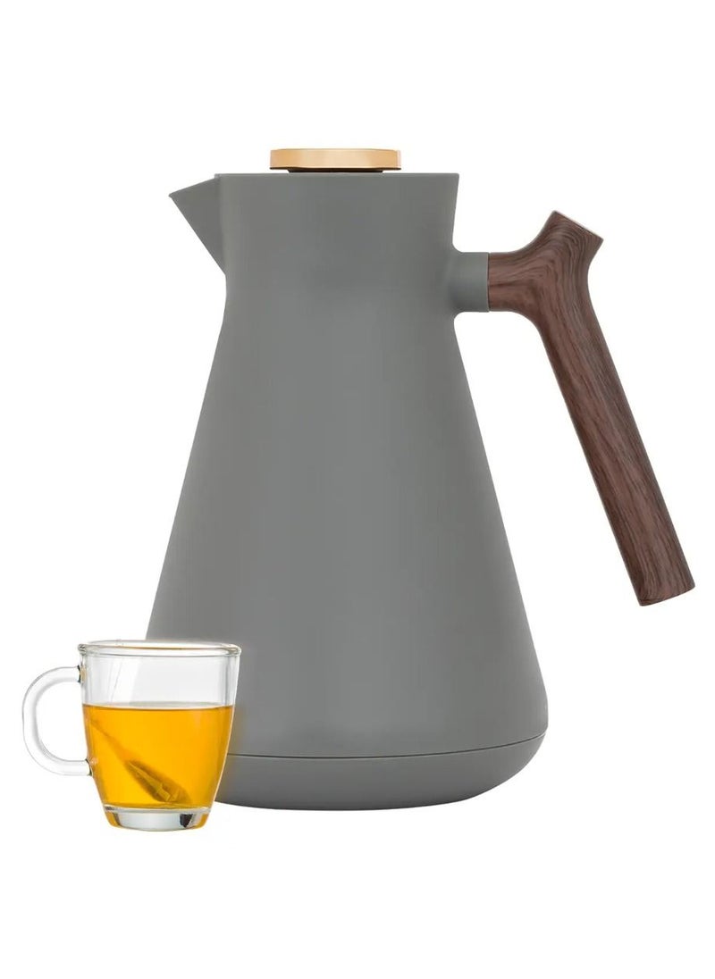 Everest Amada thermos 1 liter dark gray with wooden handle