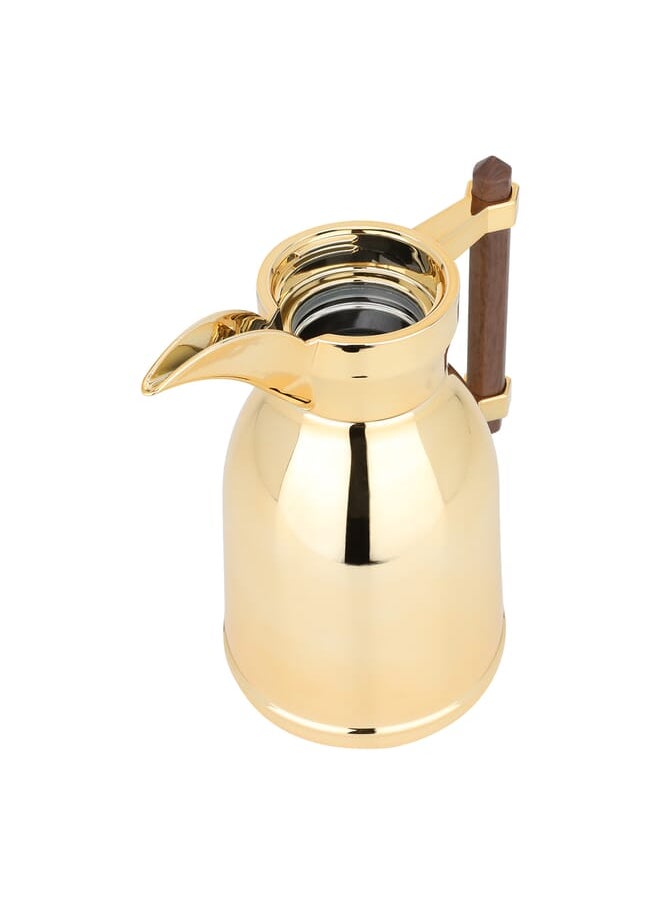 Dallah Shahd Golden With Dark Wooden Handle 0.6L