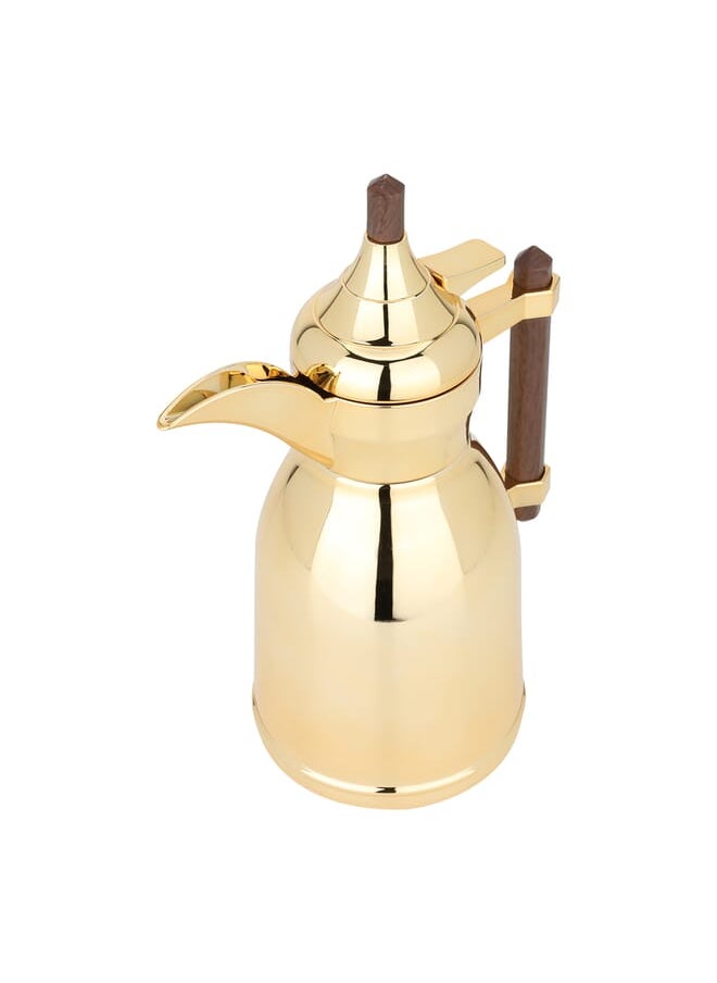 Dallah Shahd Golden With Dark Wooden Handle 0.6L