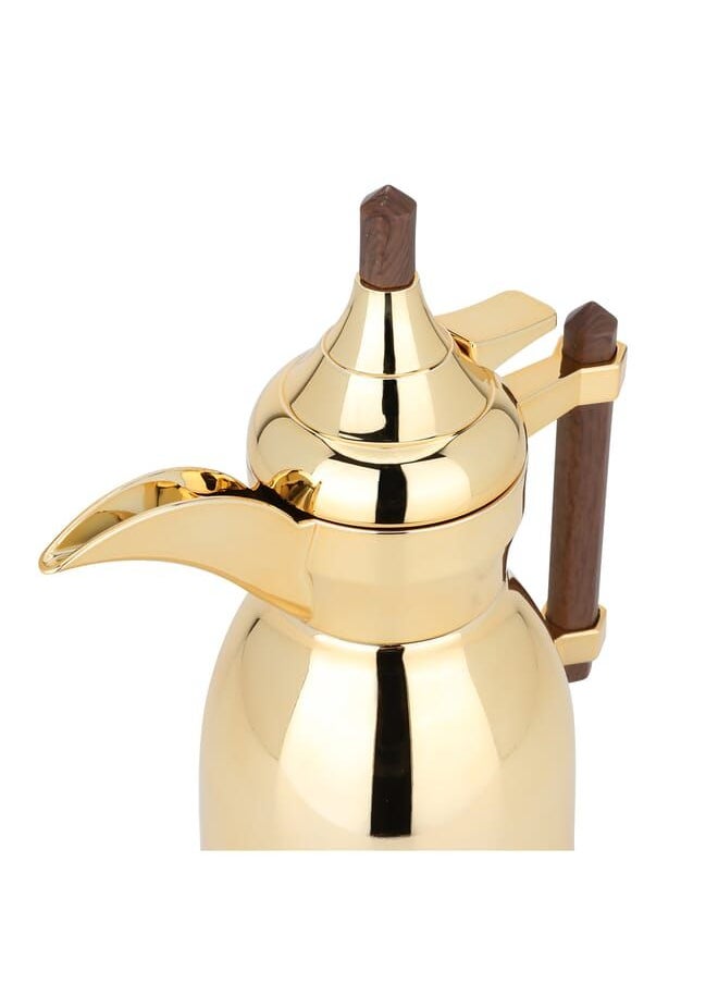 Dallah Shahd Golden With Dark Wooden Handle 0.6L