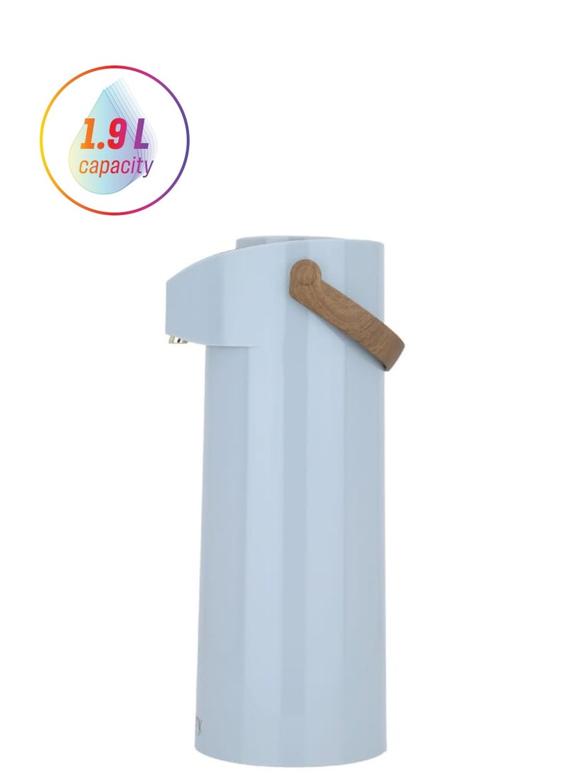 Hospitality thermos, gray and wooden, 1.9 liters