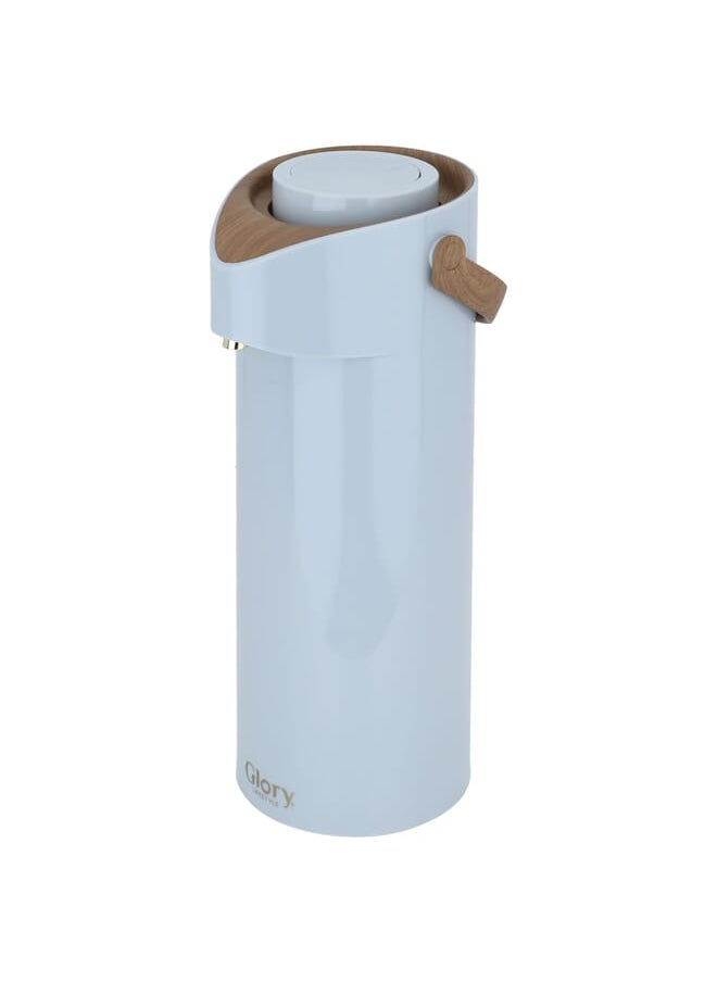 Hospitality thermos, gray and wooden, 1.9 liters
