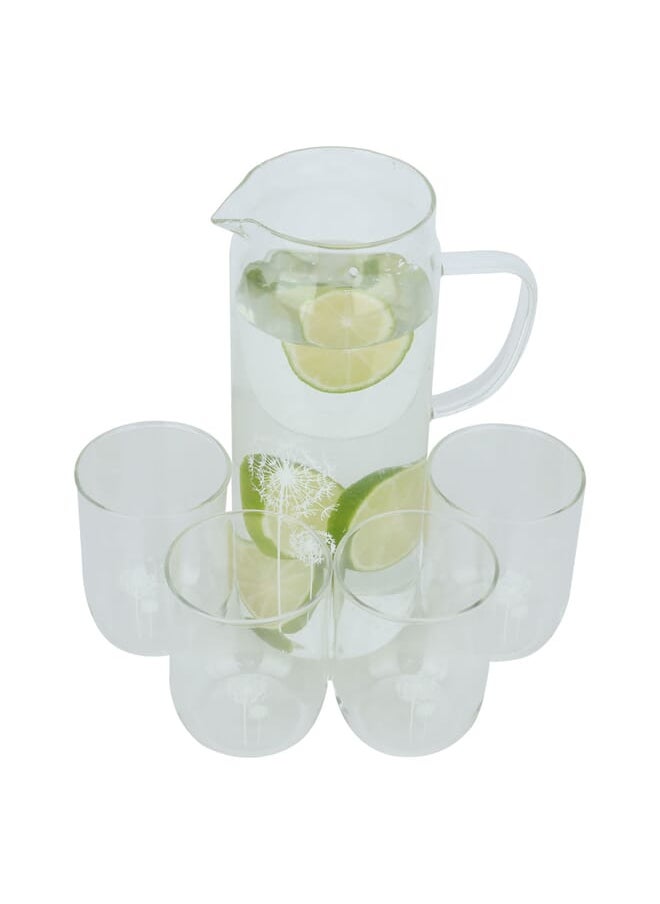Clear Glass Jake Set With 5-Piece Glasses