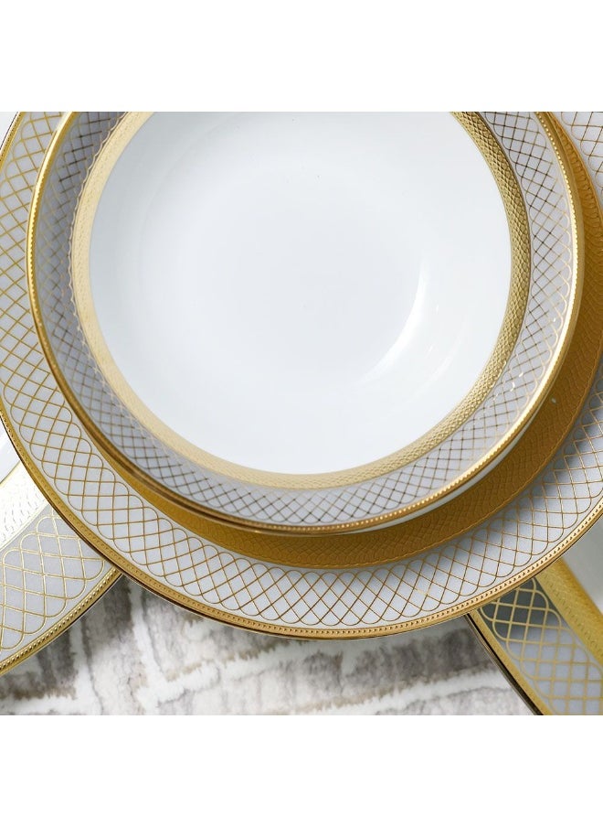 Royal Feast 44-Piece Premium Fine Porcelain Dinner Set – Elegant Tableware for 8 Persons – Luxury Dinnerware Set for Home, Parties, Events & Gifting