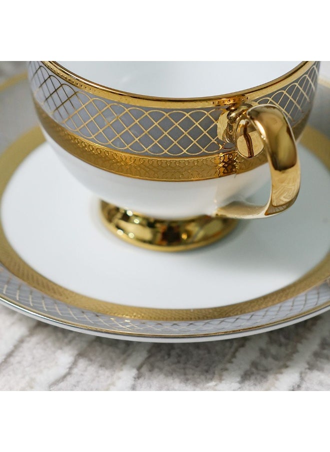 Royal Feast 44-Piece Premium Fine Porcelain Dinner Set – Elegant Tableware for 8 Persons – Luxury Dinnerware Set for Home, Parties, Events & Gifting