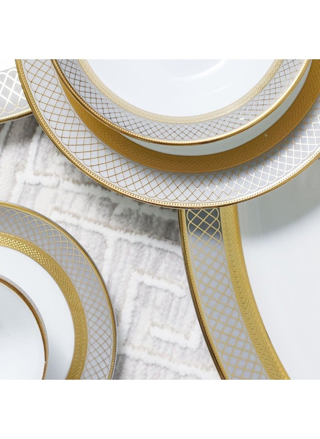 Royal Feast 44-Piece Premium Fine Porcelain Dinner Set – Elegant Tableware for 8 Persons – Luxury Dinnerware Set for Home, Parties, Events & Gifting