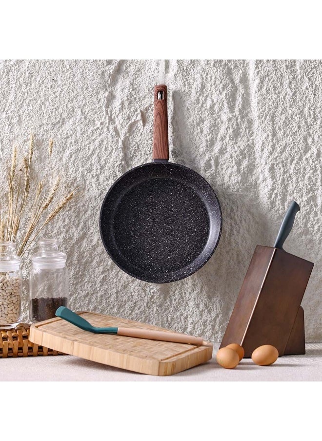Chef's Delight Bistro Bliss Fry Pan – Non-Stick Durable Frying Pan for Gas & Induction Cooktops – Easy Clean Cooking Pan for Eggs, Meats, Vegetables, Kitchen 28x5.2cm - Brown