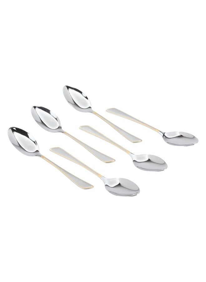 A Set Of 24-Piece Silver And Golden Steel Spoons