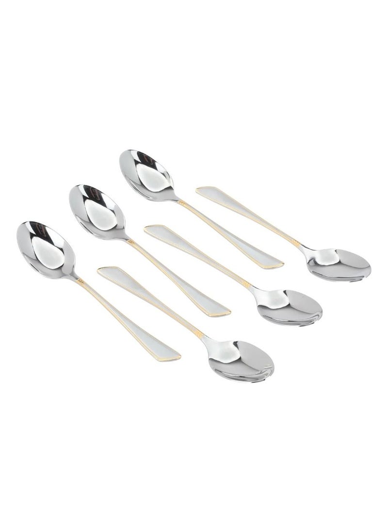 A Set Of 24-Piece Silver And Golden Steel Spoons