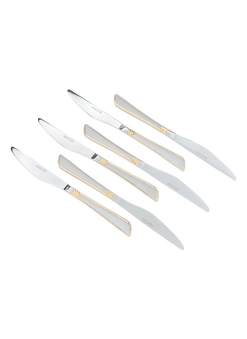 A Set Of 24-Piece Silver And Golden Steel Spoons