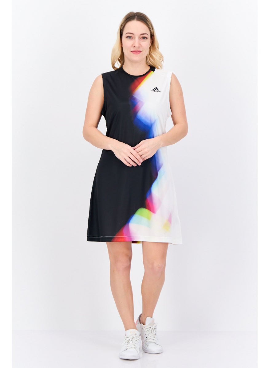Women 2 Pcs Sportswear Fit Tennis Dress And Shorts Set, Multicolor