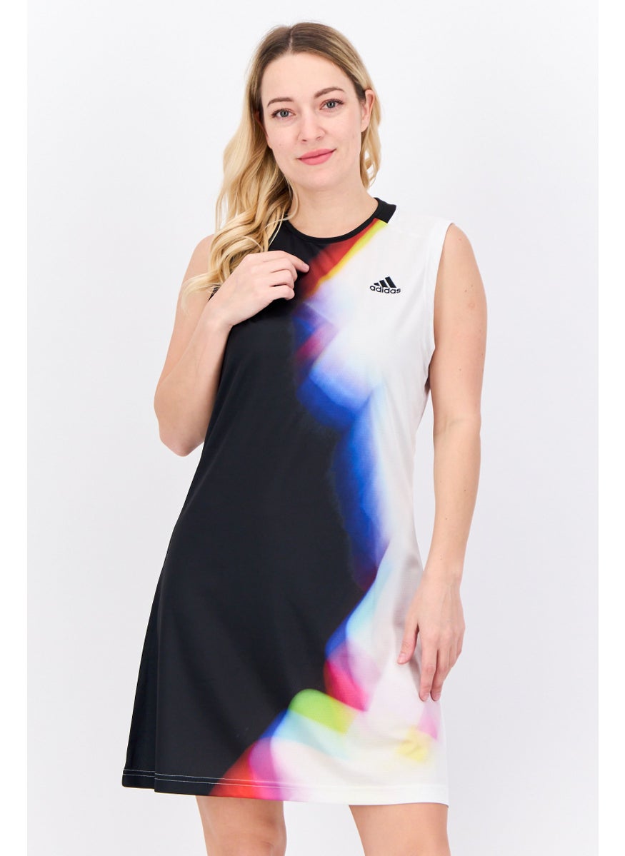 Women 2 Pcs Sportswear Fit Tennis Dress And Shorts Set, Multicolor