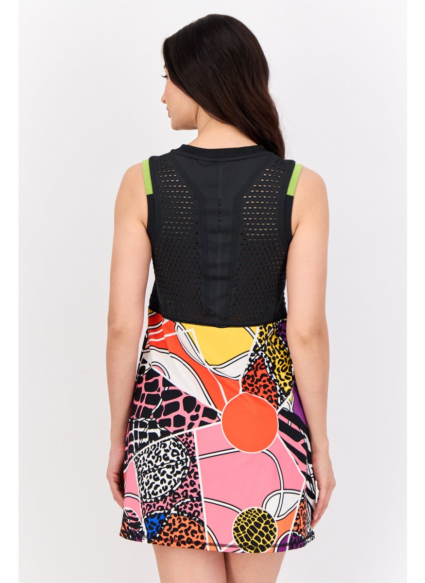 Women Sportswear Fit Sleeveless Outdoor Dress And Short Set, Multicolor