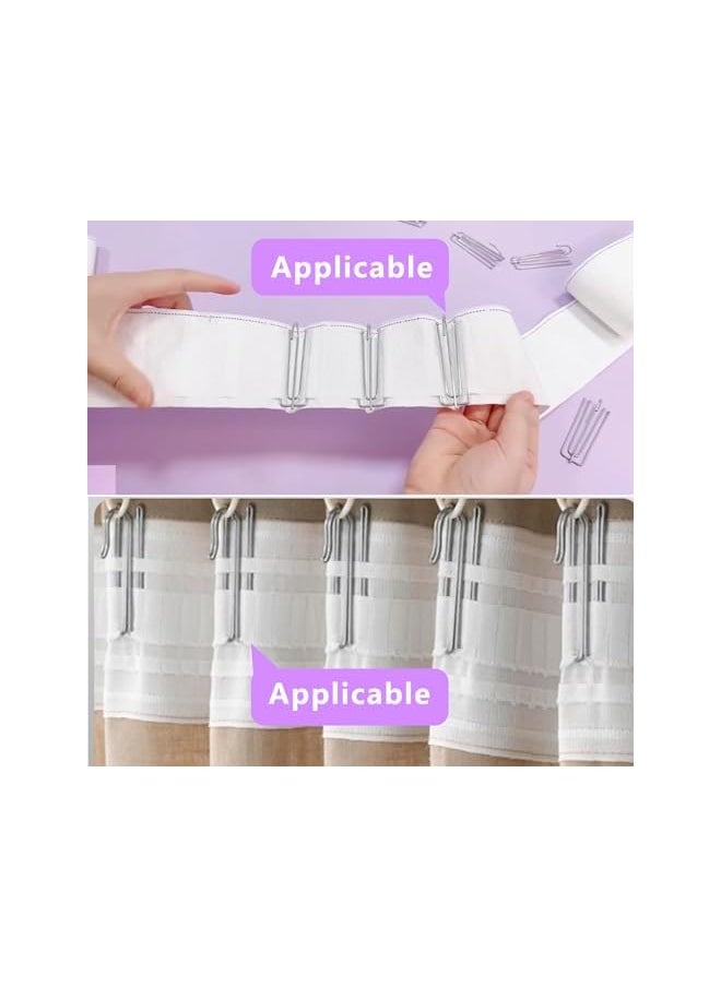 The Bros12pcs Stainless Steel Curtain Pleater Tape Hooks Stainless Curtain Pleat Hook 4 Prongs Pinch Pleat Hook Clip Traverse Pleater(Curtain Rings not Included)