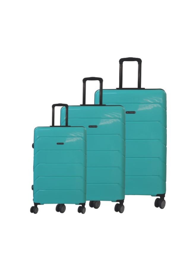 Gai Mattiolo 4-Wheeled Trolley Bag, PP Material, Italian Design, Lightweight and Durable Travel Suitcase, Set of 3, Blue