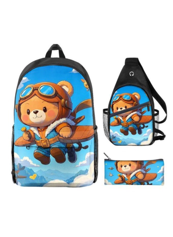 Universal cartoon new three-piece schoolbag