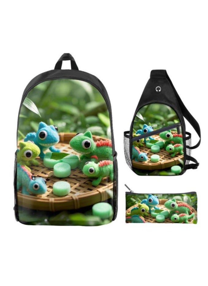 Universal cartoon new three-piece schoolbag