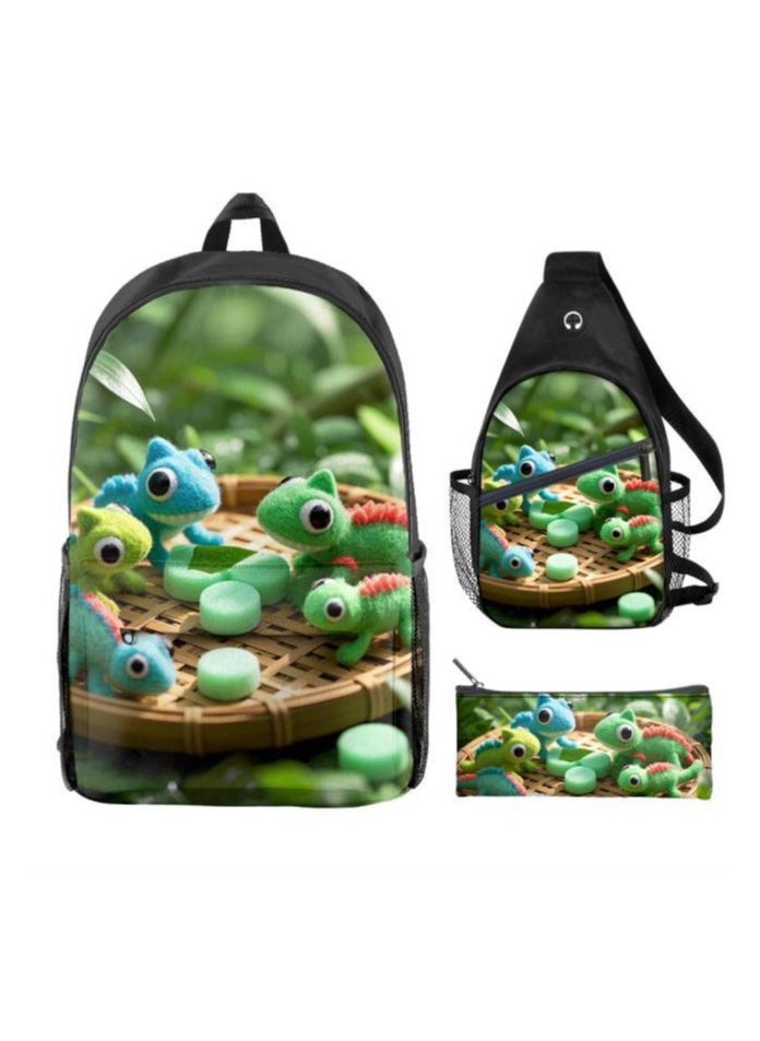 Universal cartoon new three-piece schoolbag