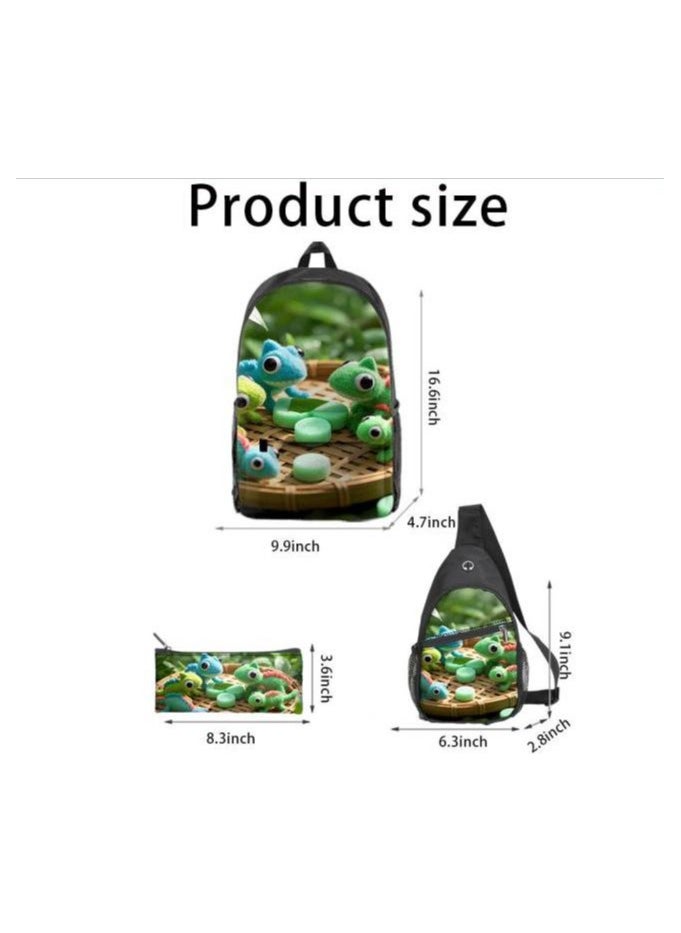 Universal cartoon new three-piece schoolbag