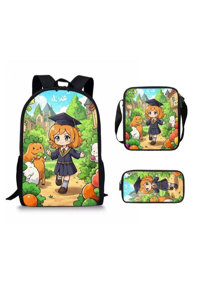 Cartoon style universal three-piece schoolbag - 1103
