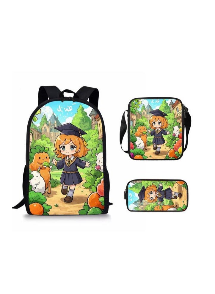 Cartoon style universal three-piece schoolbag - 1103
