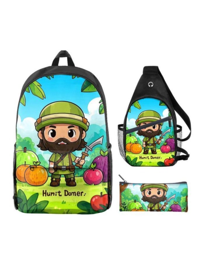 Universal cartoon new three-piece schoolbag