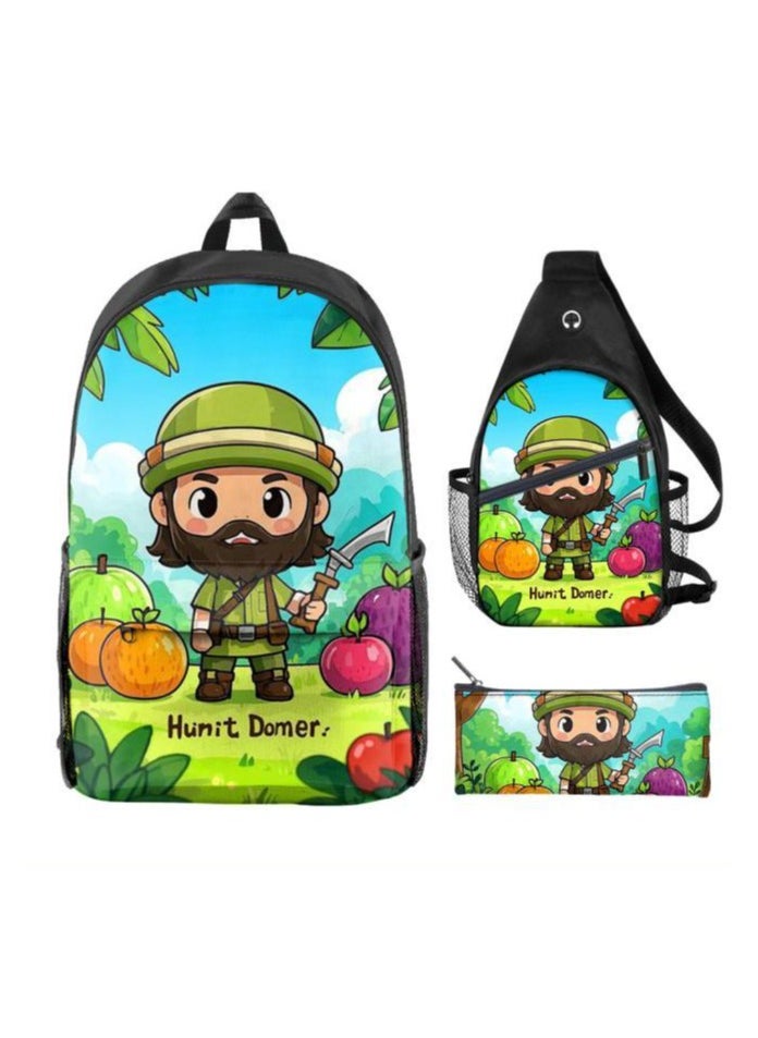Universal cartoon new three-piece schoolbag