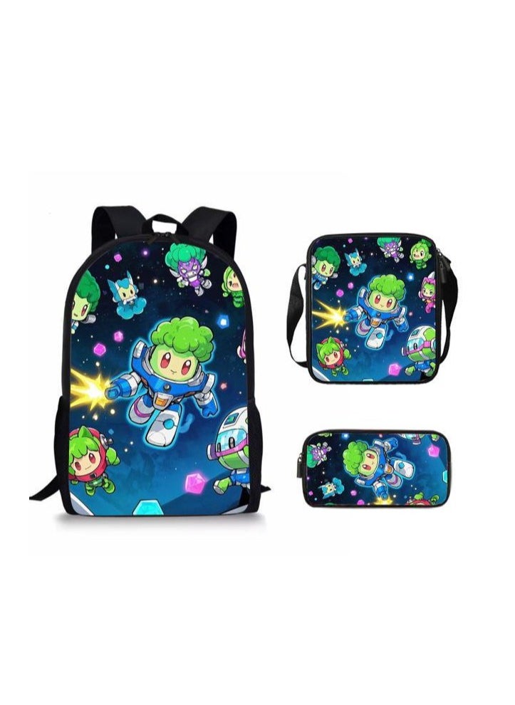 Cartoon style universal three-piece schoolbag - 859