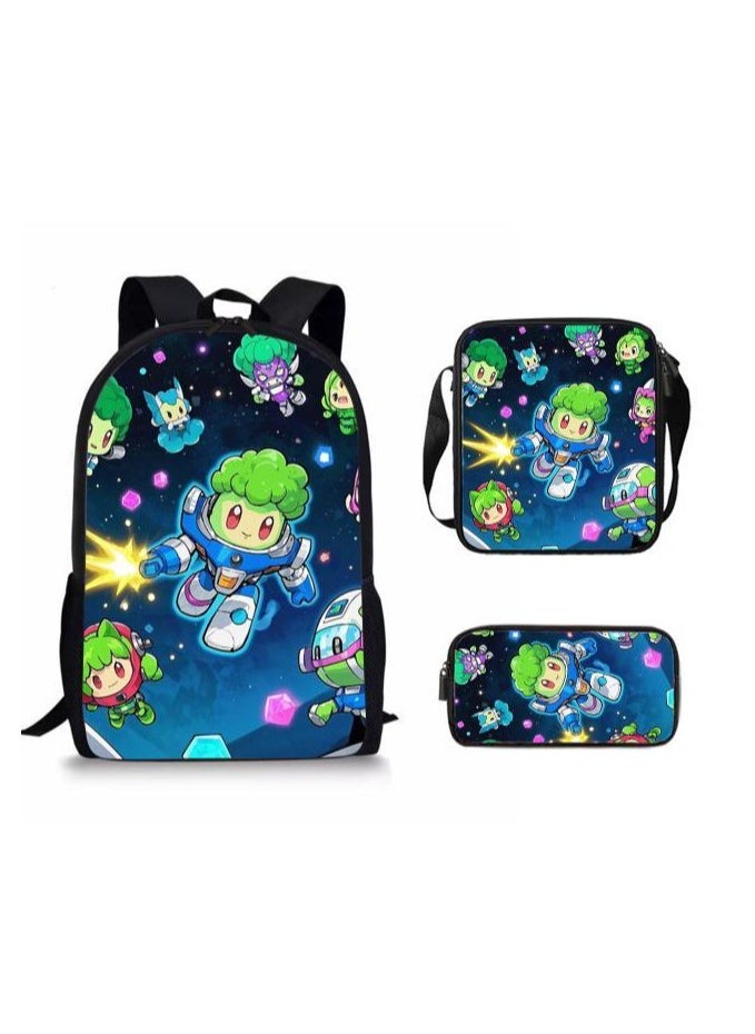 Cartoon style universal three-piece schoolbag - 859