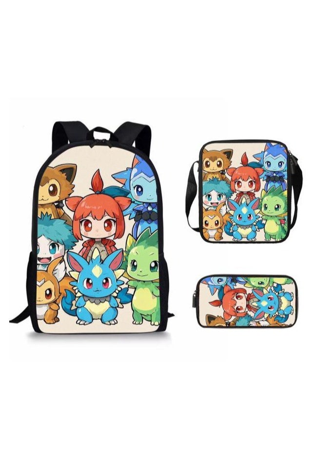 Cartoon style universal three-piece schoolbag - 396
