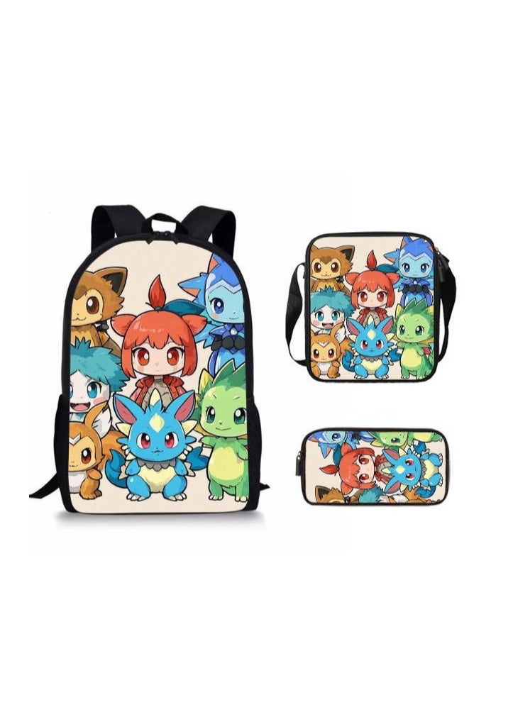 Cartoon style universal three-piece schoolbag - 396