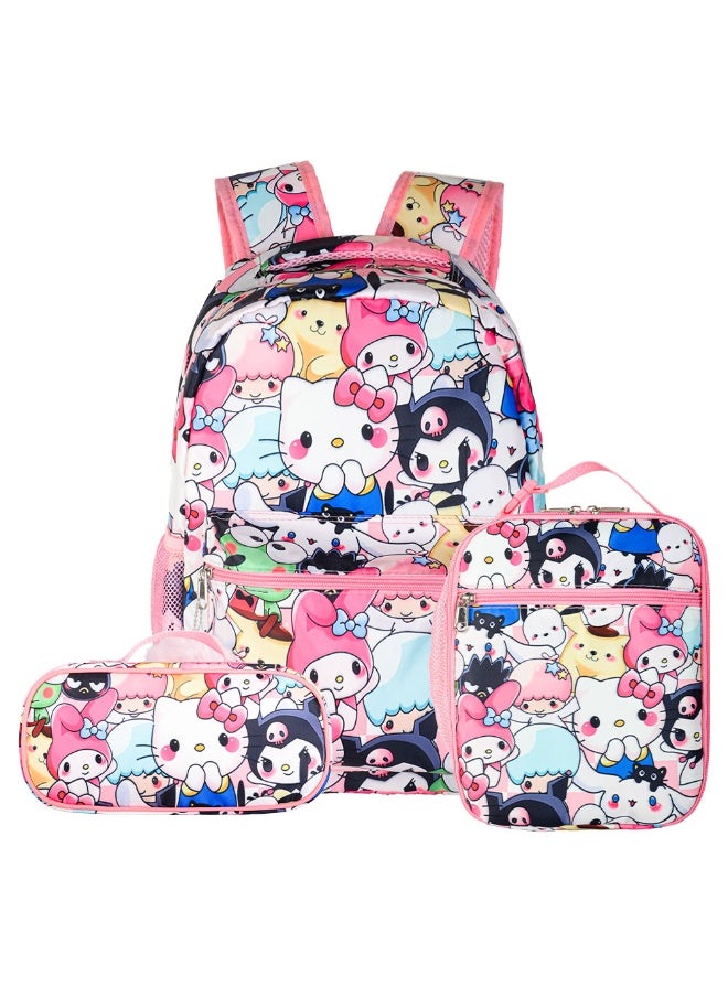The latest super cool pink three-piece backpack (can be used for travel, school, mountain climbing)