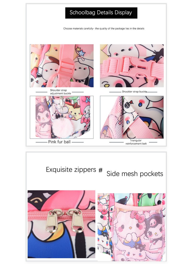 The latest super cool pink three-piece backpack (can be used for travel, school, mountain climbing)