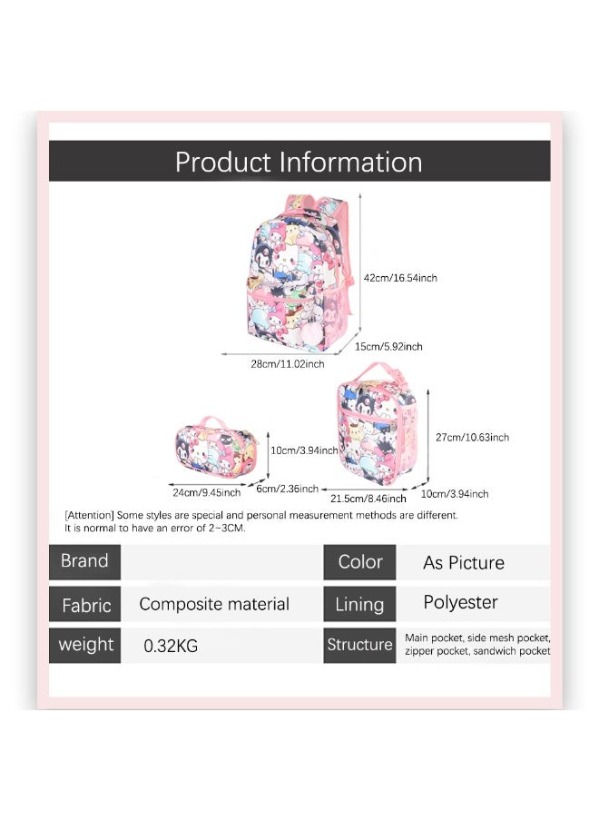 The latest super cool pink three-piece backpack (can be used for travel, school, mountain climbing)