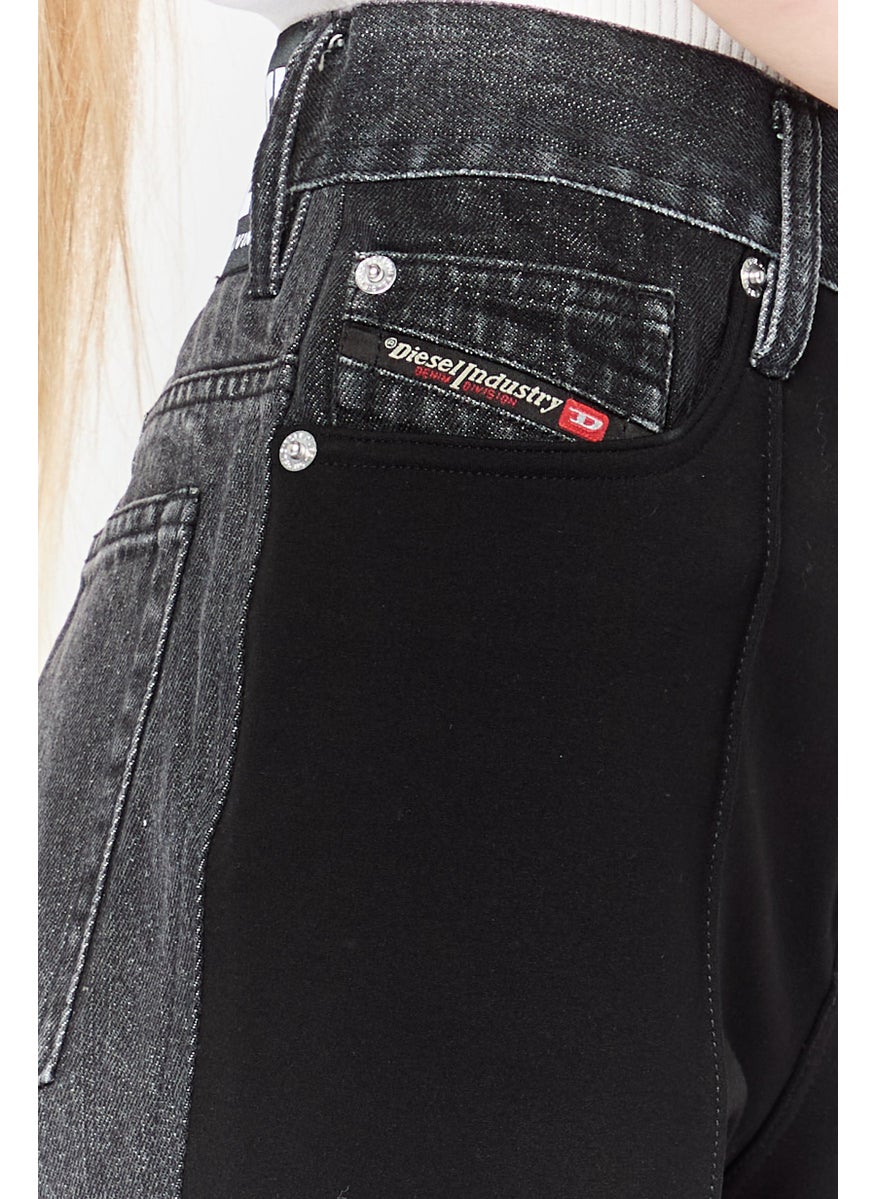 Women Regular Fit Washed Denim Jean, Black