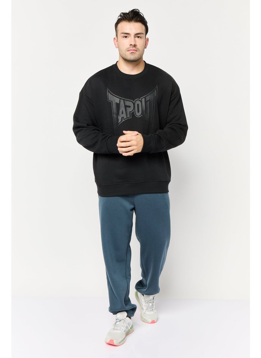Men Sportswear Fit Long Sleeve Outdoor Sweatshirt, Black