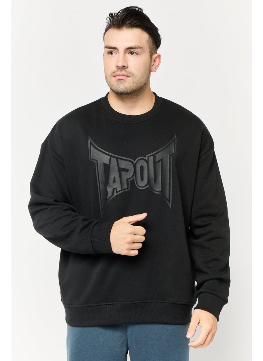 Men Sportswear Fit Long Sleeve Outdoor Sweatshirt, Black