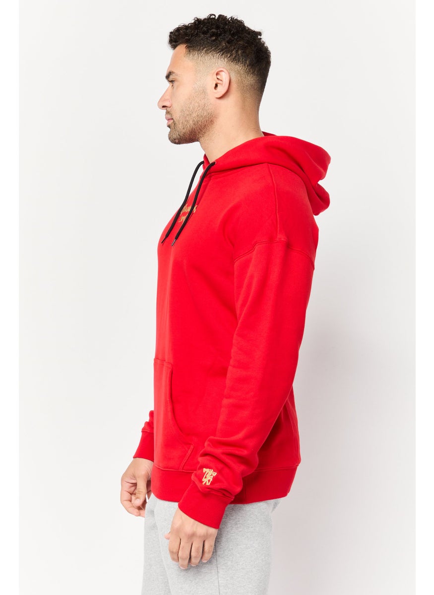 Men Sportswear Fit Long Sleeve Manchester United Football Sweatshirts, Red