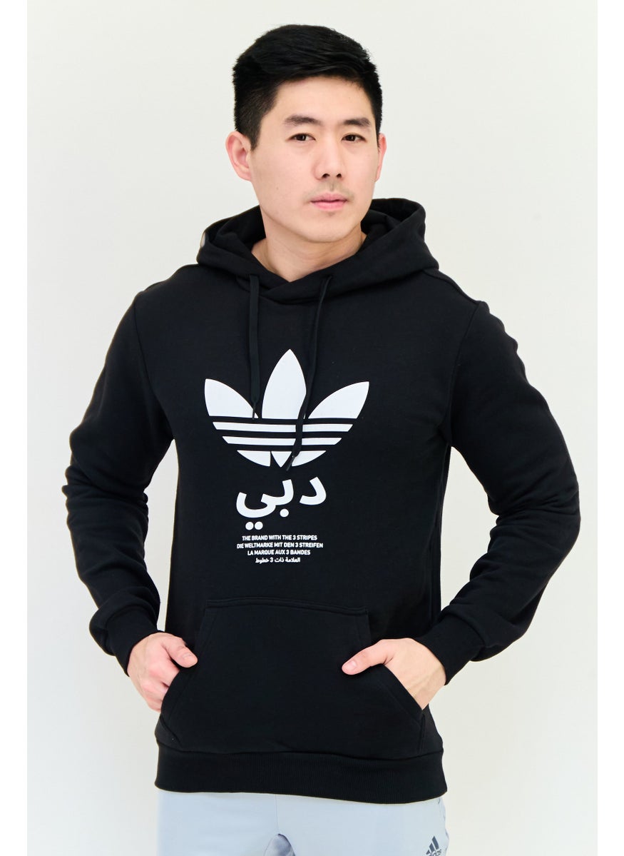 Men Sportswear Fit Long Sleeves Running Sweatshirt, Black