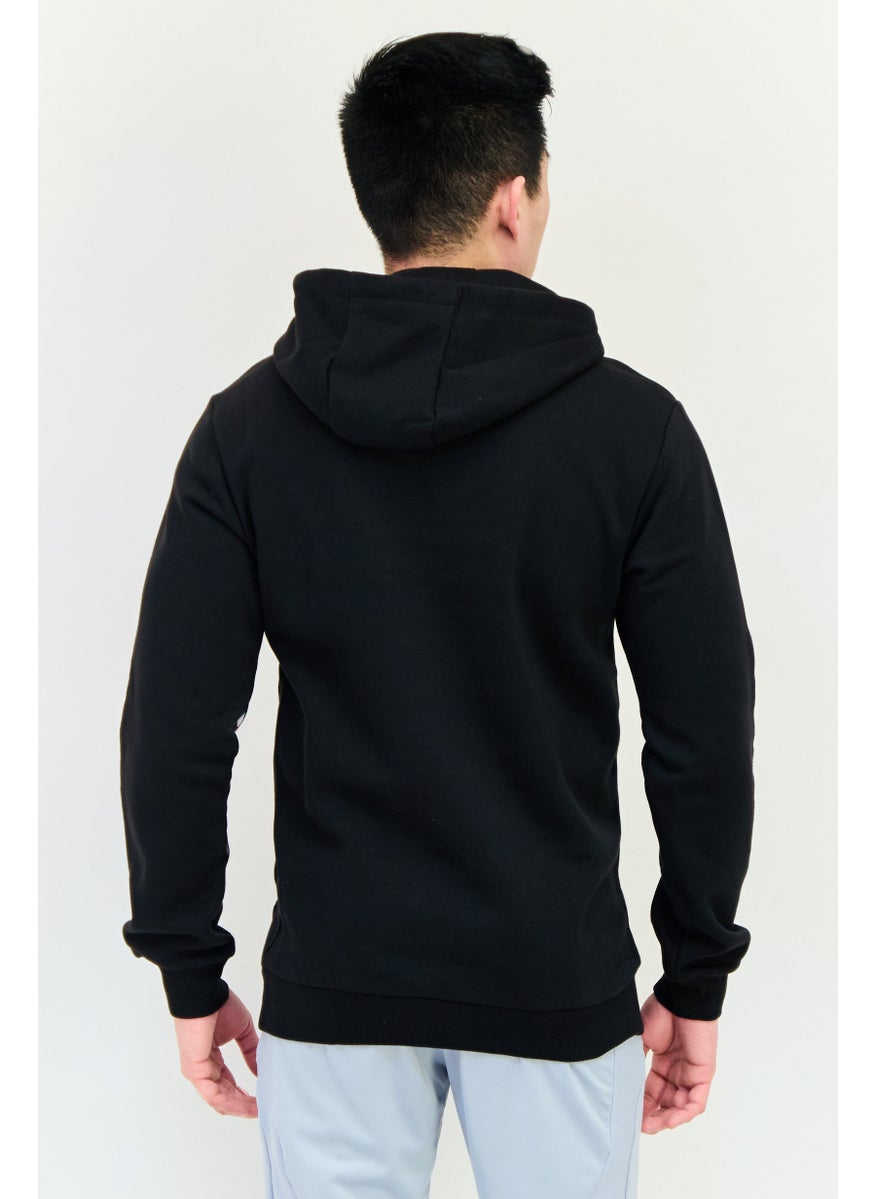 Men Sportswear Fit Long Sleeves Running Sweatshirt, Black