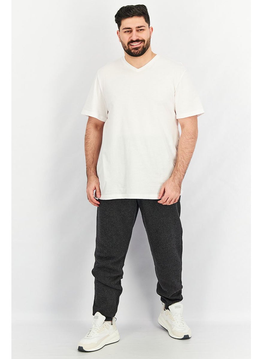 Men Heather Drawstring Pants, Charcoal