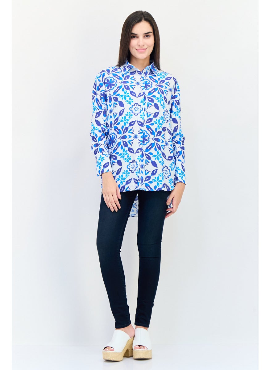 Women Regular Fit Long Sleeve Floral Print Casual Shirts, Multicolor