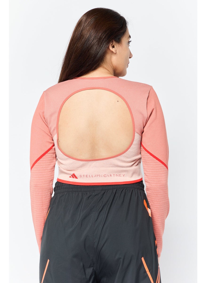 Adidas by Stella McCartney Women Sportswear Fit True Strength Yoga Crop Top, Burnt Cayenne