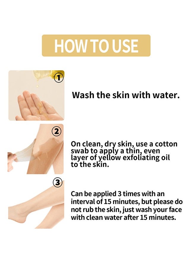 Yellow Peeling Oil Super Strength Exfoliating Dark Skin for Body,Skin Whitening Stretoh Marks Remover Peeling Solution with Salicylic Acid, Dark Spot Corrector for Body, Skin Brightening Peeling Solution for Dull Skin100ml