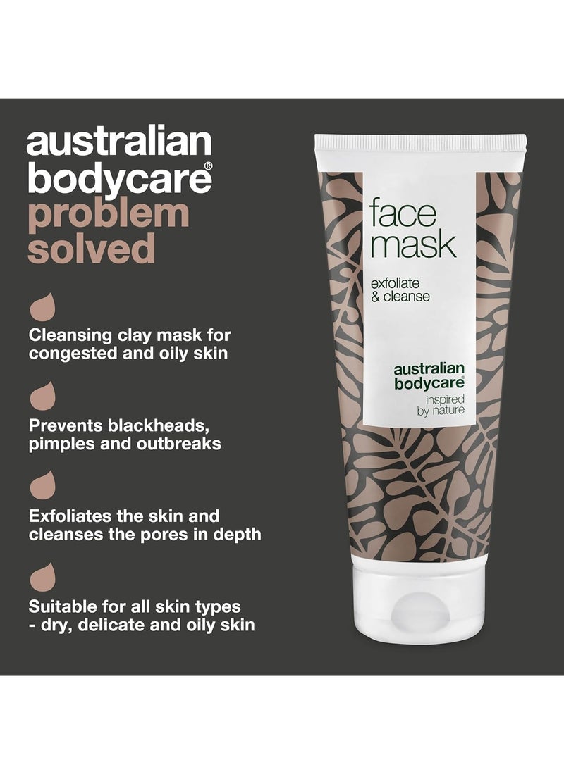 Face Mask 100ml Tea Tree Face Mask Deep Pore Cleanser Detox Clay Mask for Women and Mens Skincare Blackhead and Pores Exfoliating and Antibacterial Acne Friendly Vegan