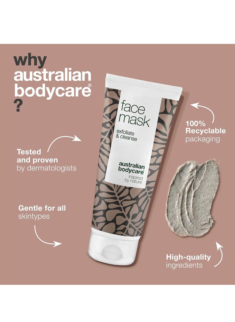 Face Mask 100ml Tea Tree Face Mask Deep Pore Cleanser Detox Clay Mask for Women and Mens Skincare Blackhead and Pores Exfoliating and Antibacterial Acne Friendly Vegan
