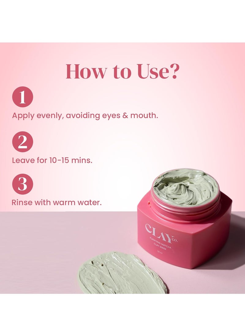 Matcha Detox Clay Mask | Deep Cleansing & Brightening | Green Tea & Collagen | Tan Removal & Dark Spot Reduction | Vegan Japanese Skincare | 50ml